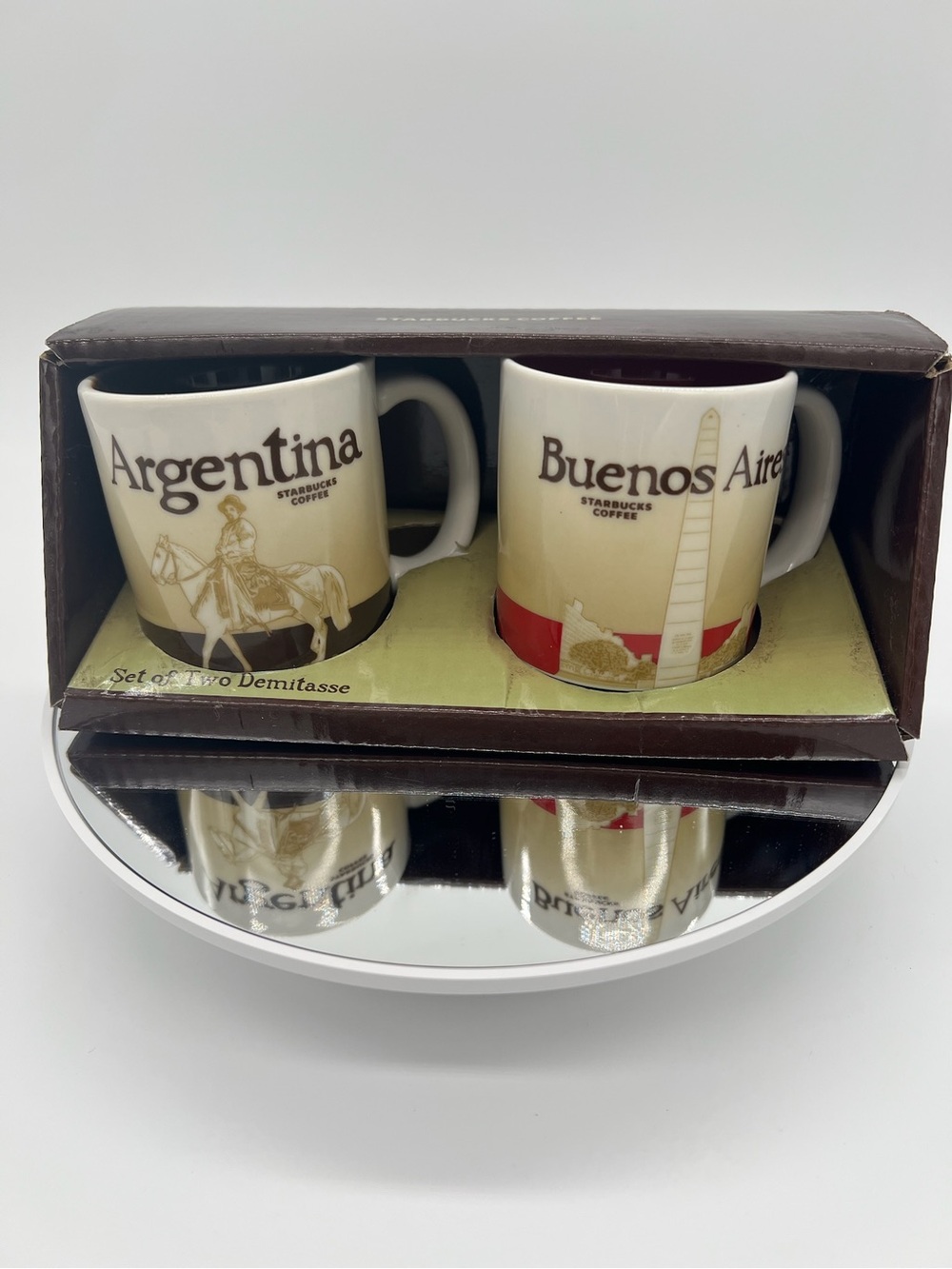Starbucks Argentina & Buenos Aires Demitasse Coffee Mug Set of 2 NIB 2008